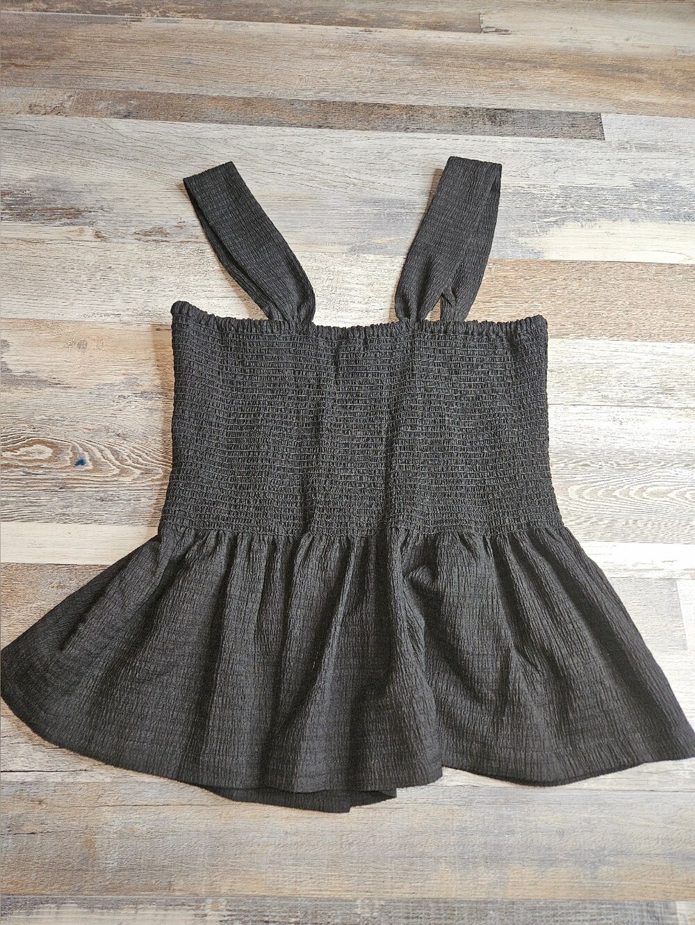 Madwell Texture & Thread NEW Medium Black Peplum Smockwd Tank Top - Picture 5 of 6